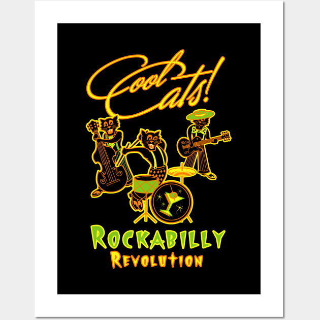 Cool Cats Rockabilly Wall Art by PLAYDIGITAL2020